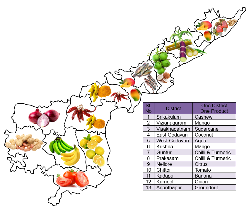 ODOP Map of Andhra Pradesh